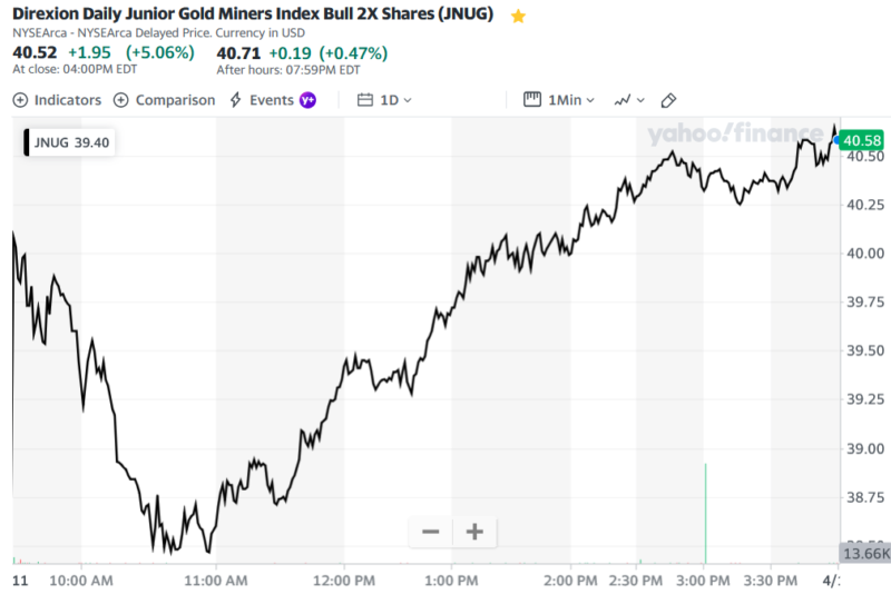 Direxion Daily Junior Gold Miners Index Bull 2X Shares (JNUG)